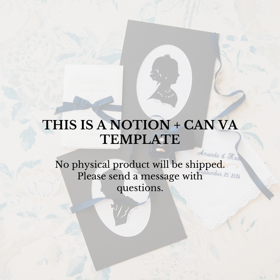 The Wedding Planner: Canva + Notion Edition