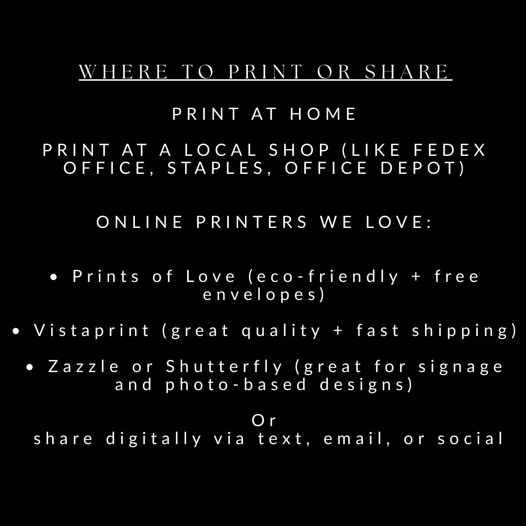 Black Wedding Signage & Stationery Canva Bundle (53 Editable Templates)