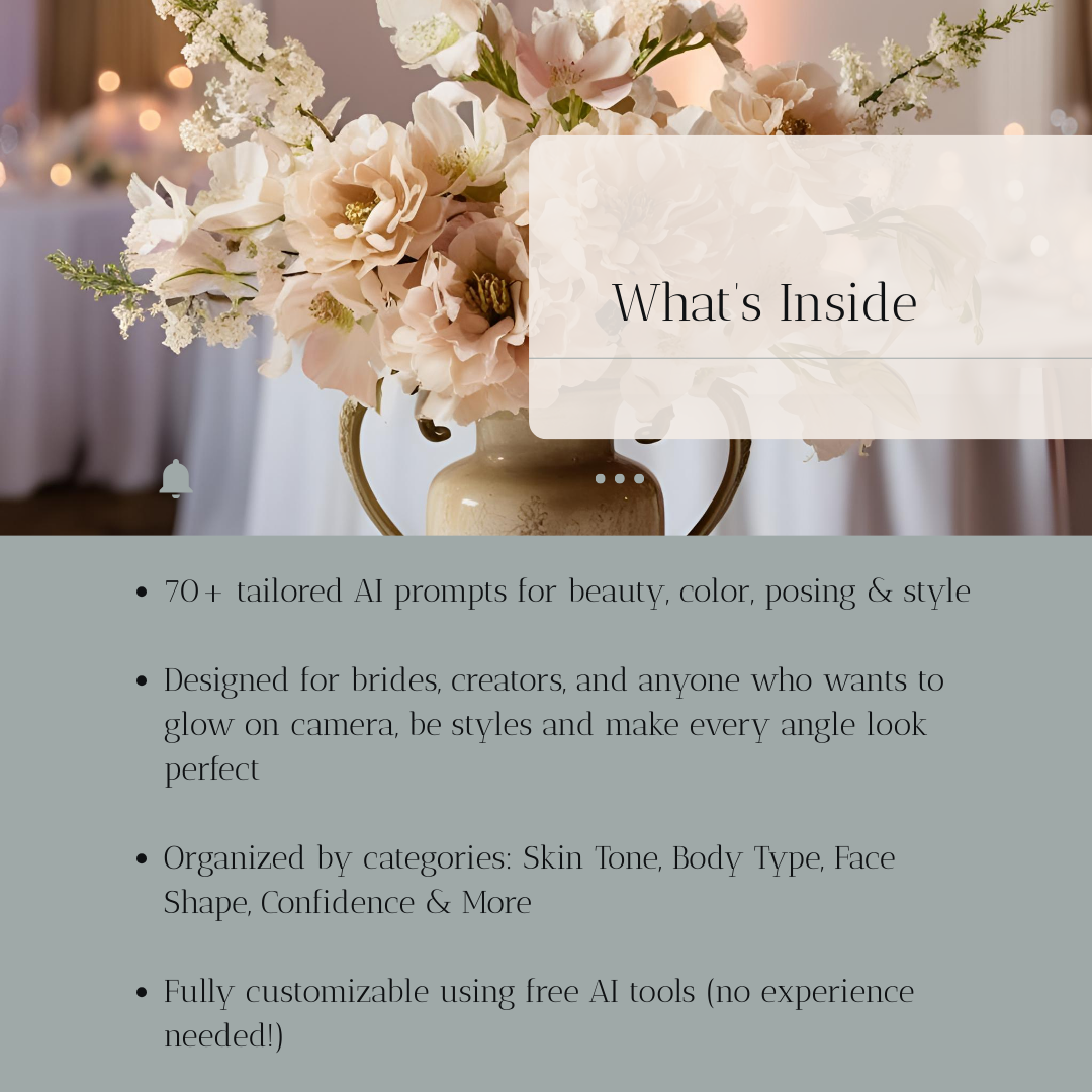 AI-Powered Beauty & Style Prompts Guide (For Brides, Creators & Everyday Glow-Ups)