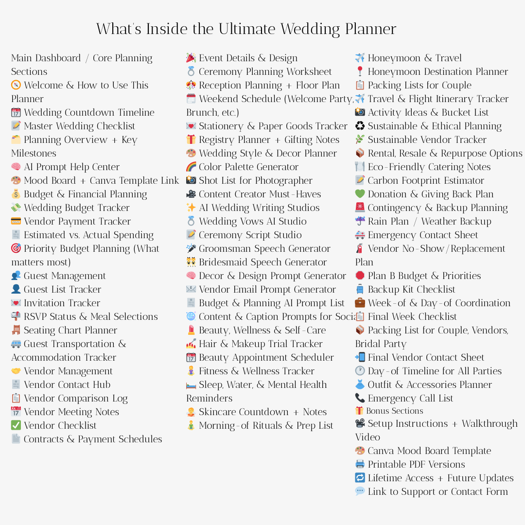 The Wedding Planner: Canva + Notion Edition
