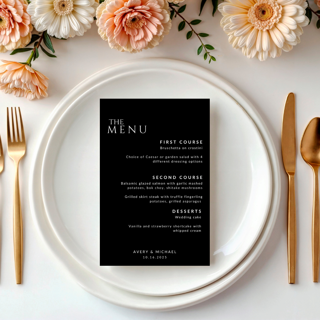 Black Wedding Signage & Stationery Canva Bundle (53 Editable Templates)