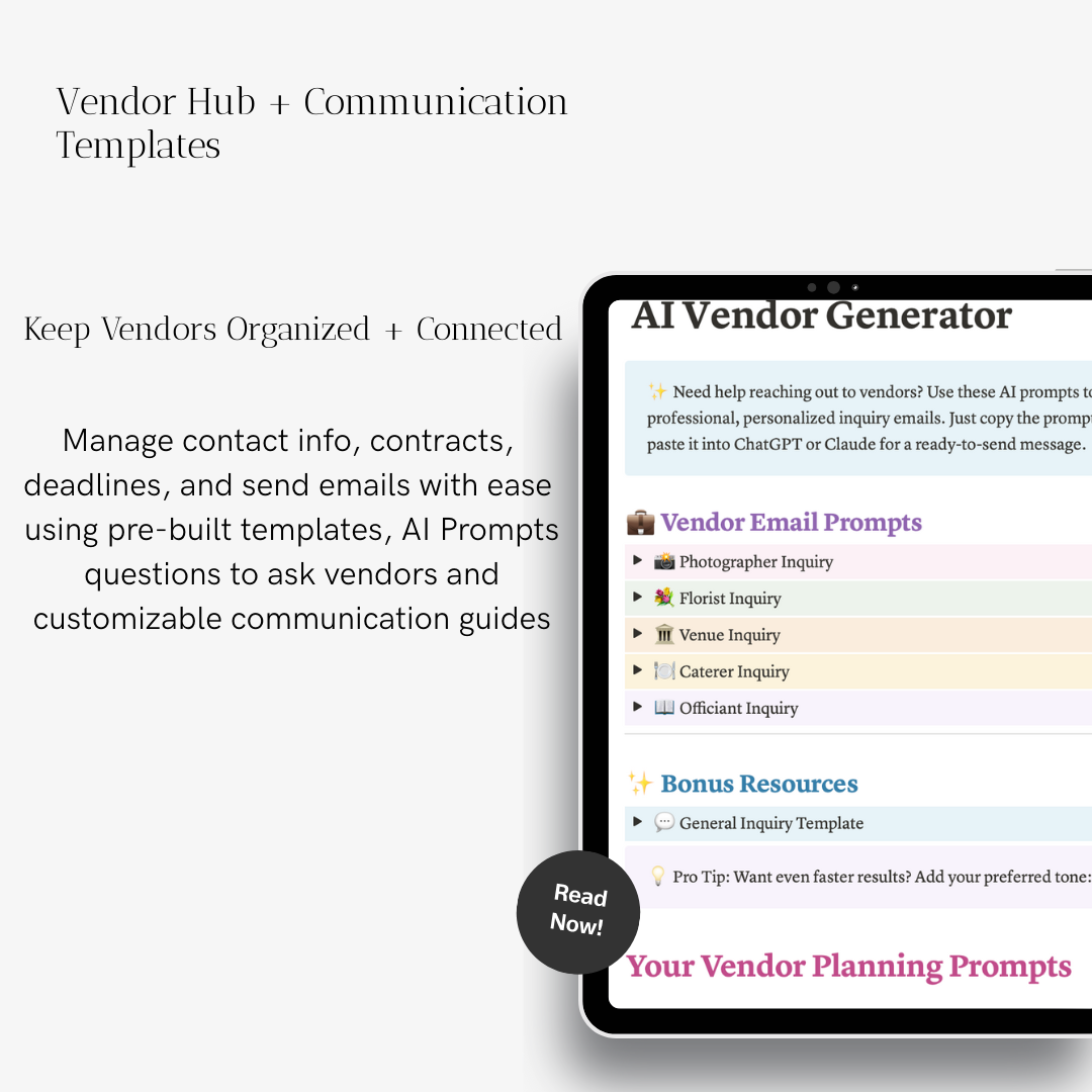 The AI Wedding Planning Studio – Smart Notion Template to Organize Every Detail of Your Dream Day