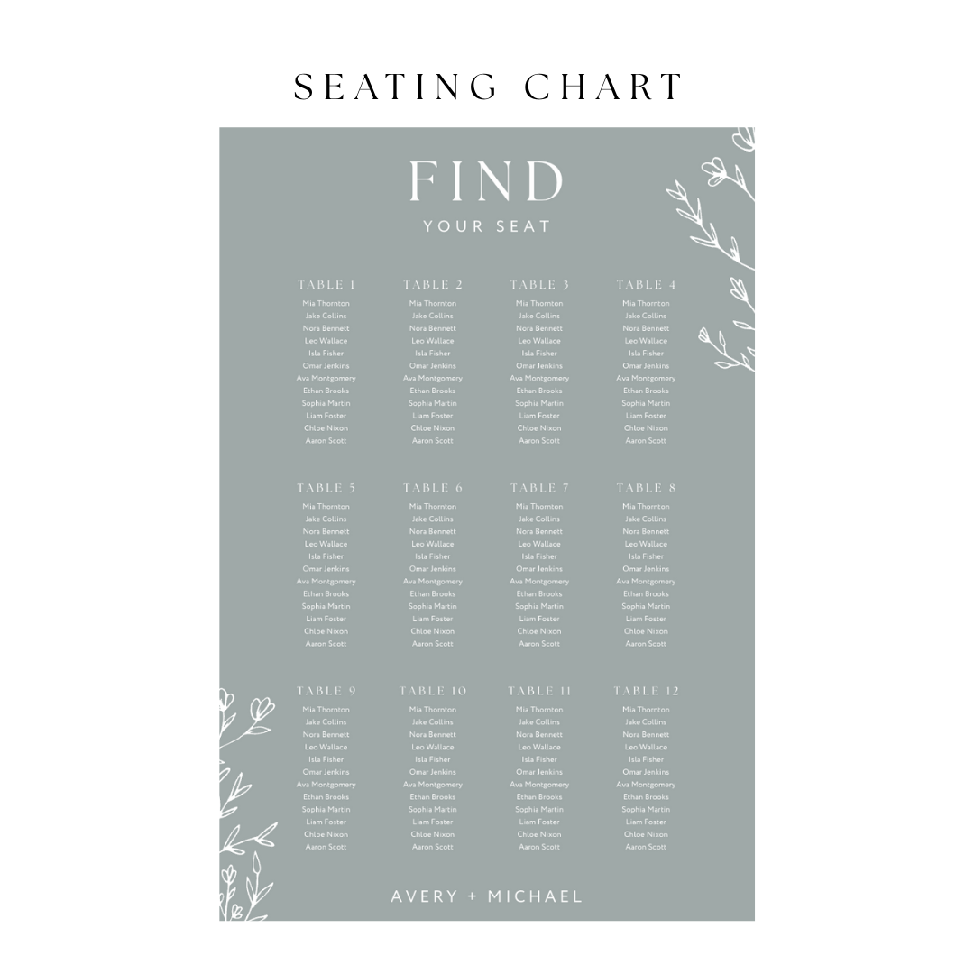 Sage Green Wedding Signage & Stationery Canva Bundle (53 Editable Templates)