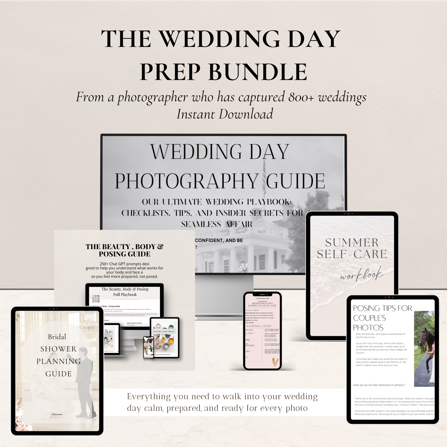 The Wedding Day Prep Bundle — Wedding Day Glow Up-Complete Bride's Preparation Kit (Digital Download)