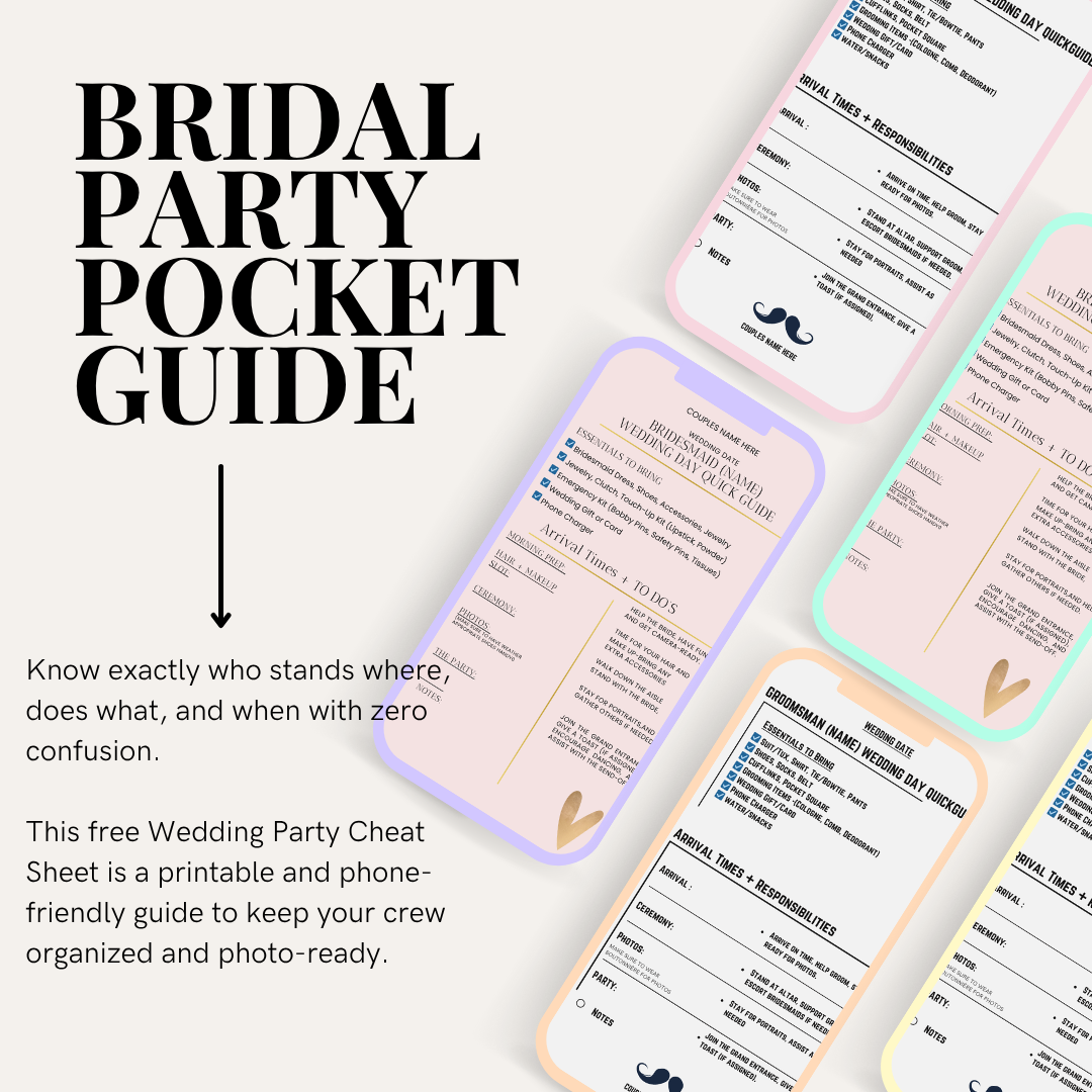 Bridal Party Pocket Guide – Printable Canva Template